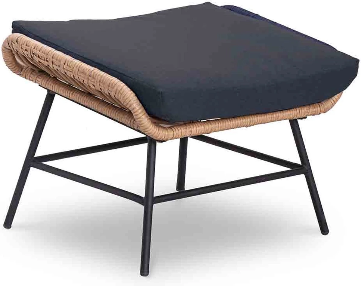 BUITEN Living Dex Wicker Loungestoel Tuin Incl. Wicker Voetenbank | Wicker + Aluminium | Bamboe Antraciet 5 BUITEN Living Dex Wicker Loungestoel Tuin Incl. Wicker Voetenbank | Wicker + Aluminium | Bamboe Antraciet - Image 5