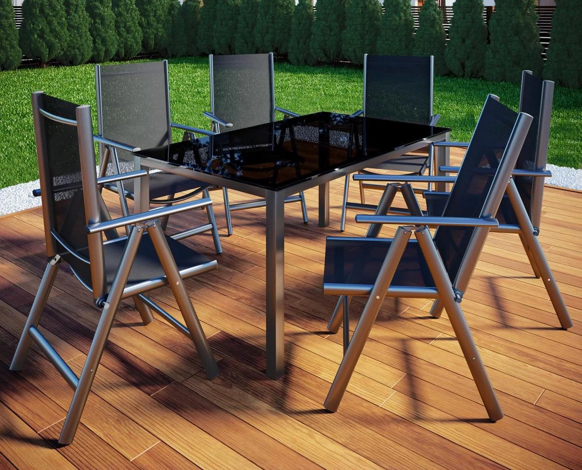 Tuinstoel Standenstoel Aluminium Antraciet 7 Standen Per 2 Stuks 5 Tuinstoel Standenstoel Aluminium Antraciet 7 Standen Per 2 Stuks - Image 5