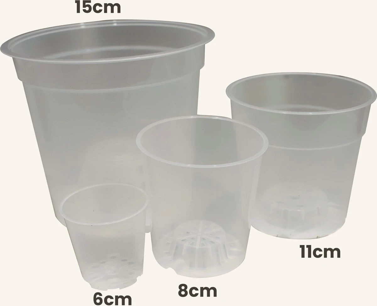 Sybotanica Aroid / Orchidee Plantenpot - 8cm - Doorzichtig - 5x 1 Sybotanica Aroid / Orchidee Plantenpot - 8cm - Doorzichtig - 5x