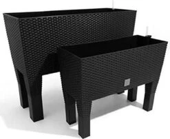 Prosperplast Kunststof Rato Plantenbak Op Poten Met Irrigatiesysteem Antraciet 80 X 33 X 62 Cm - 72 Liter - Balkonbakken/bloembakken -Tuinartikelen Winkel 1200x979 4