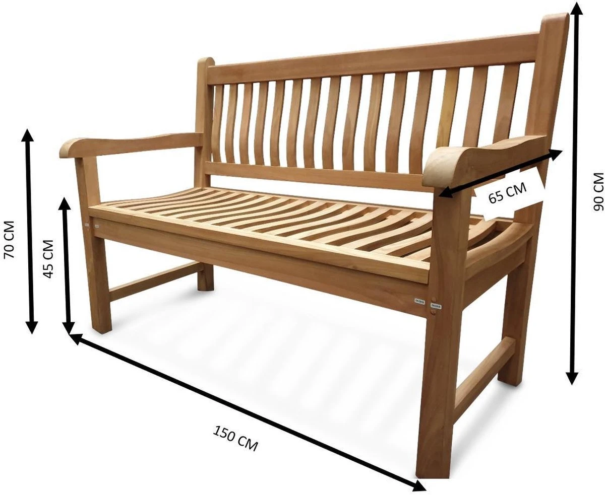 Merkloos TIERRA | Tuinbank Van Teak Comfort Plus + | 150 Cm - 3-Persoons / 3-Zits | Naturel / Original | BONANY Luxe | Geschuurd & Olie Op Waterbasis | Klassiek & Traditioneel | Stevig | Tuinzetel | Bank Voor Tuin 2 Merkloos TIERRA | Tuinbank Van Teak Comfort Plus + | 150 Cm - 3-Persoons / 3-Zits | Naturel / Original | BONANY Luxe | Geschuurd & Olie Op Waterbasis | Klassiek & Traditioneel | Stevig | Tuinzetel | Bank Voor Tuin - Image 2