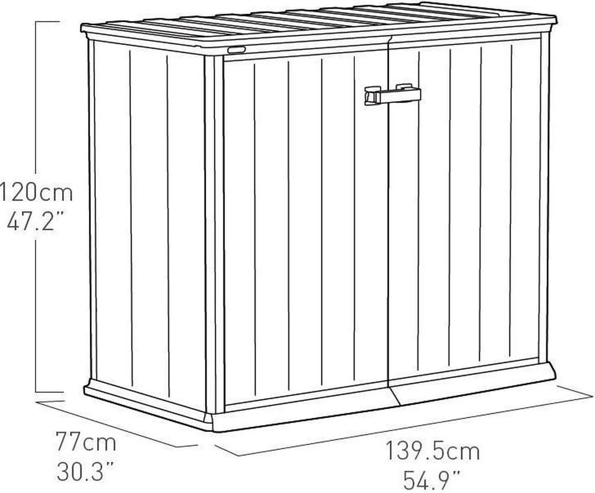 Keter Patio Store Opbergkast - 139,5x77x120cm - Grijs 4 Keter Patio Store Opbergkast - 139,5x77x120cm - Grijs - Image 4