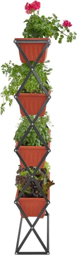 Tectake - Verticaal Plantenrek Met 4 Bakken - 403445 -Tuinartikelen Winkel 362x1200