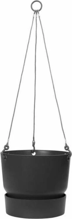 Elho Greenville Hangschaal 24 - Bloempot Voor Balkonbuiten - Ø 23.5 X H 20.5 Cm - Zwart/Living Black -Tuinartikelen Winkel 395x1200