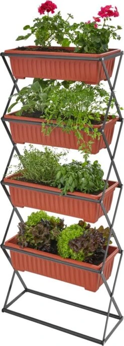 Tectake - Verticaal Plantenrek Met 4 Bakken - 403445 -Tuinartikelen Winkel 432x1200 1