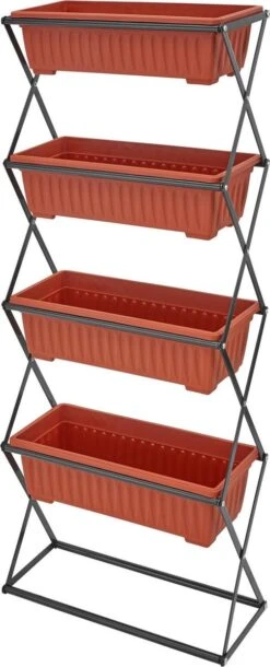 Tectake - Verticaal Plantenrek Met 4 Bakken - 403445