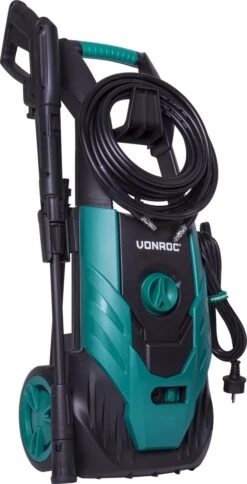 VONROC Hogedrukreiniger V18-2 1800W – 140 Bar – 420 L/h – Incl. 8m Slang, Geïntegreerde Reinigingsmiddelen Tank, Terrasreiniger, Spuitstukken En Accessoires -Tuinartikelen Winkel 613x1200
