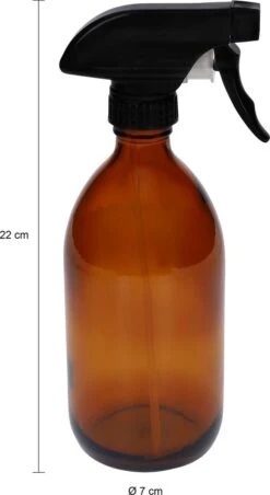 QUVIO Sprayfles - Spuitfles - Plantenspuit - Schoonmaak Spuit - Huishoudspray - Leeg/Hervulbaar - Kamerspray - Allesreiniger - Glazen Sprayflacon - Waterspuit - Kappersspuit - 500 Ml - Glas - Bruin - Zwart -Tuinartikelen Winkel 656x1200