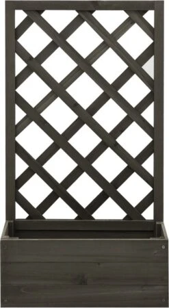 VidaXL Latwerkplantenbak 50x25x90 Cm Massief Vurenhout Grijs -Tuinartikelen Winkel 658x1200