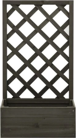 VidaXL Latwerkplantenbak 50x25x90 Cm Massief Vurenhout Grijs -Tuinartikelen Winkel 662x1200