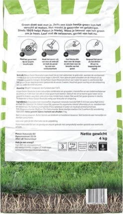 Pokon Gazon Revolutie - 4kg - Gazonmest / Graszaad / Bodemverbeteraar - Geschikt Voor 80m² - Binnen 15 Dagen Resultaat -Tuinartikelen Winkel 693x1200