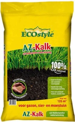 ECOstyle AZ Kalk Micro Korrel – Voor Gazon, Sier- En Moestuin - Corrigeert Zuurgraad Direct En Langdurig - Werkt Tegen Mos - CO2-Neutraal – 30 M² - 2 KG -Tuinartikelen Winkel 745x1200 2