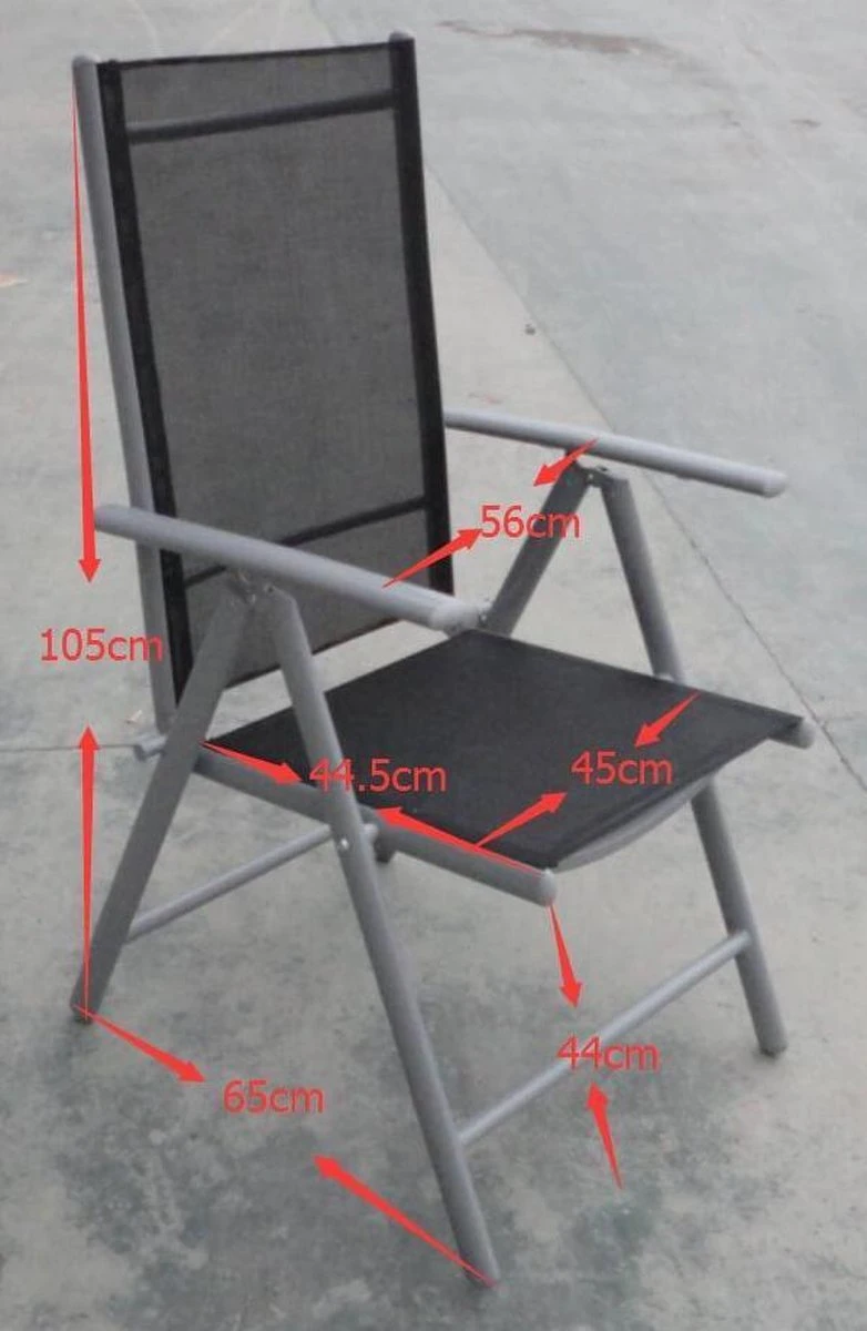 Tuinstoel Standenstoel Aluminium Antraciet 7 Standen Per 2 Stuks 4 Tuinstoel Standenstoel Aluminium Antraciet 7 Standen Per 2 Stuks - Image 4