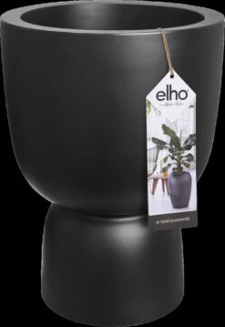 Elho Pure Coupe 41 - Bloempot Voor Binnen & Buiten - Ø 41.3 X H 57.9 Cm - Zwart/Zwart -Tuinartikelen Winkel 825x1200 12