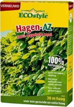 ECOstyle Hagen-AZ Organische Tuinmest - Voor Gezond Bodemleven - Remt Uitval Van Bladeren - 120 Dagen Voeding - Voor 50m Haag - 2,75 KG -Tuinartikelen Winkel 828x1200 2