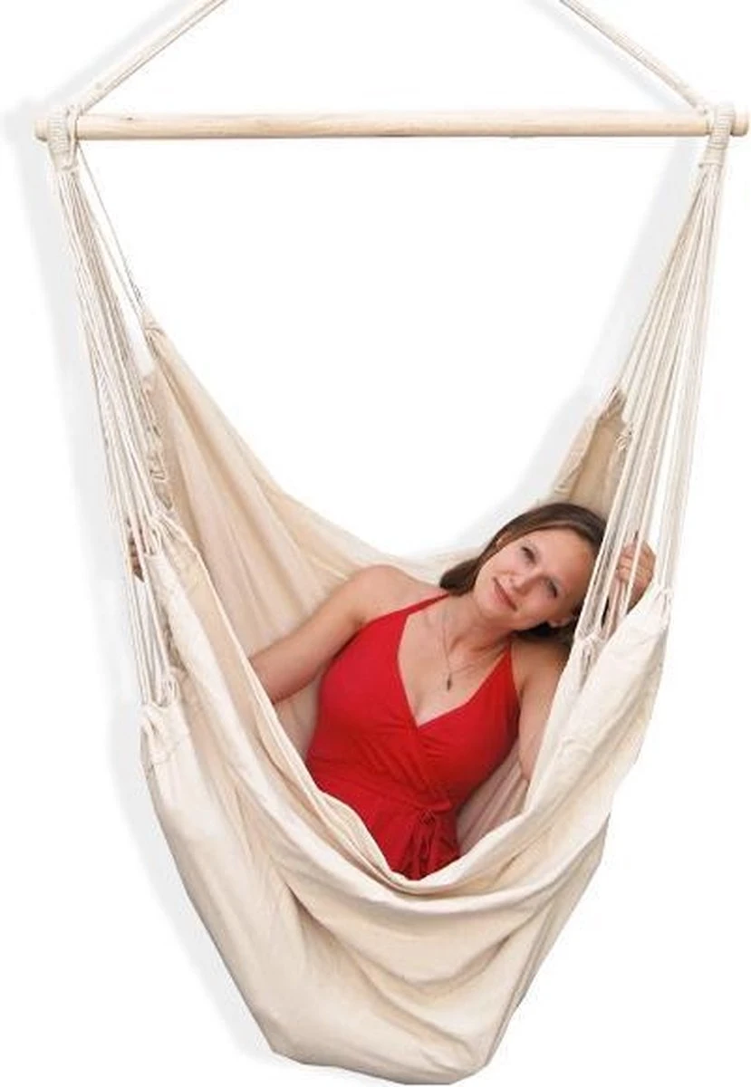 XXL 2 Persoons Hangstoel 185x130 - Zit Hangmat Met Spreidstok Tot 150 Kg - Binnen En Buiten 8 XXL 2 Persoons Hangstoel 185x130 - Zit Hangmat Met Spreidstok Tot 150 Kg - Binnen En Buiten - Image 8