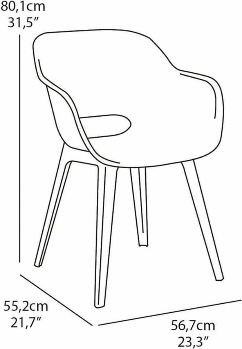 Allibert Akola Tuinstoelen - 2 Stuks -56,5x55x80cm - Donkergrijs 6 Allibert Akola Tuinstoelen - 2 Stuks -56,5x55x80cm - Donkergrijs - Image 6