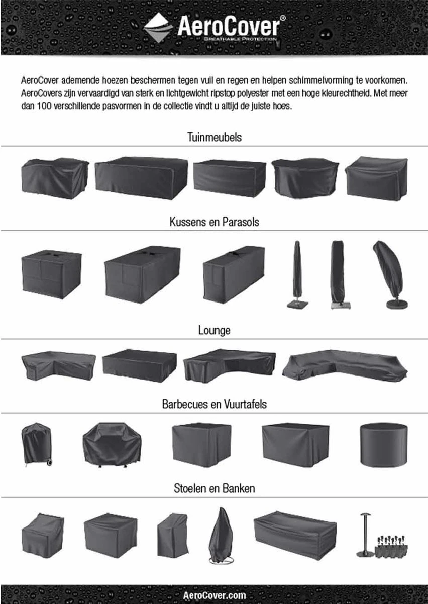 AeroCover Loungesethoes 220x220x90xH70 Cm - Antraciet 9 AeroCover Loungesethoes 220x220x90xH70 Cm - Antraciet - Image 9