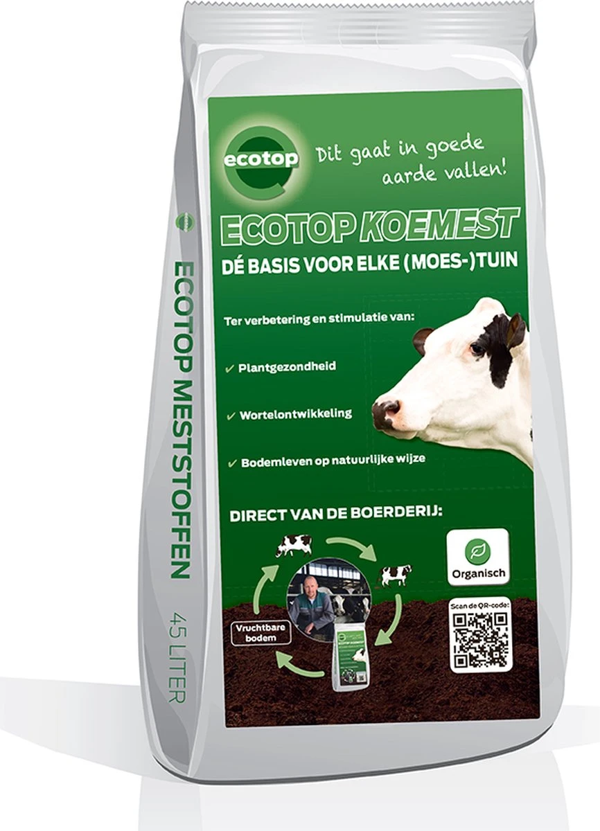 Ecotop Koemest (Organisch | Tuinmest | Universeel). Meststof Op Basis Van 100% Organische Koemest Direct Van De Boerderij! Zak Ca. 45L 1 Ecotop Koemest (Organisch | Tuinmest | Universeel). Meststof Op Basis Van 100% Organische Koemest Direct Van De Boerderij! Zak Ca. 45L