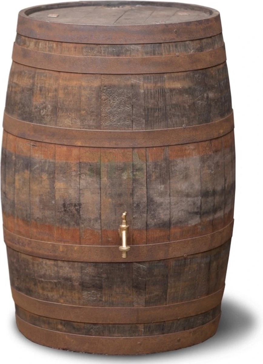 Houten Regenton Met Waterkraan - 190 Liter 1 Houten Regenton Met Waterkraan - 190 Liter