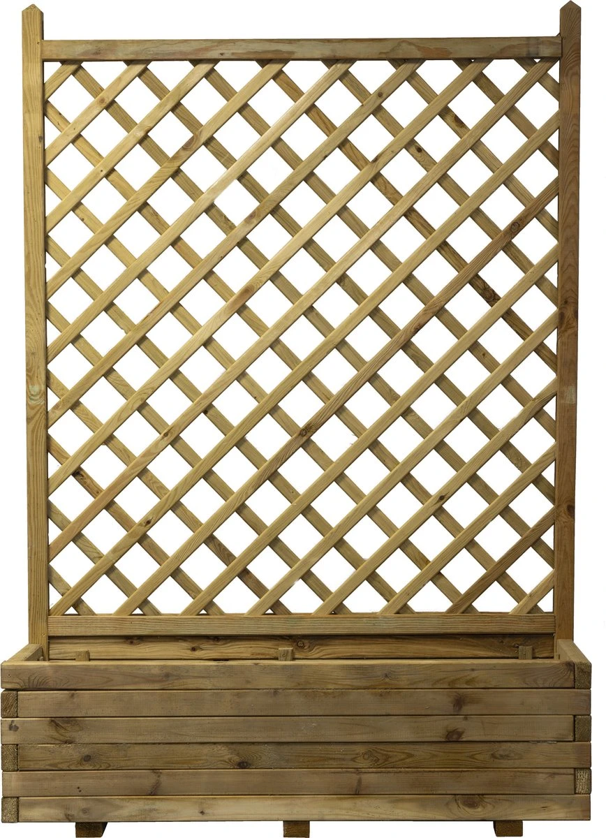 Bloembak Met Trellis | 120x40x170 Cm | Grenen | Geïmpregneerd 1 Bloembak Met Trellis | 120x40x170 Cm | Grenen | Geïmpregneerd