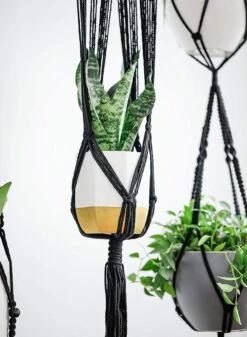 4 Stuks Luxe Macrame Plantenhangers - Boho Handgeweven Katoen Hangpot Voor Binnen/Buiten - Hangende Bloempot Met Kralen - Macramé Touw/Koord Hangplant Houder - Bohemian Wandhanger Decoratie - Plant Hanger - Verticale Tuin Bloempothouder Planthanger -Tuinartikelen Winkel 880x1200 5