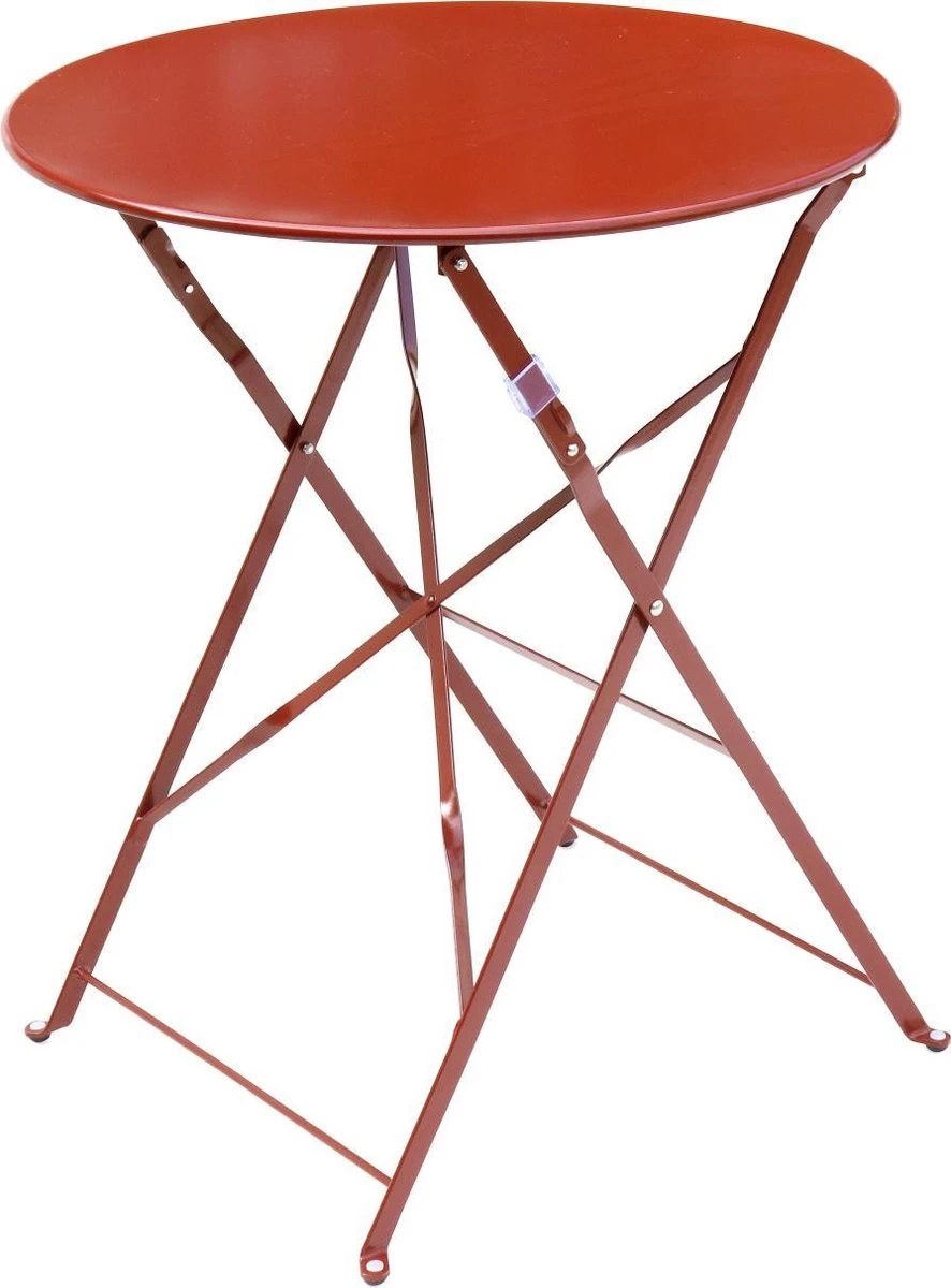 Emilia - Ronde Inklapbare Bistrotafel Ø60cm Van Gepoedercoat Staal – Terra Cotta 2 Emilia - Ronde Inklapbare Bistrotafel Ø60cm Van Gepoedercoat Staal – Terra Cotta - Image 2