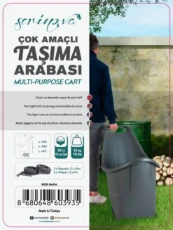 Kruiwagen Met Wielen Antraciet Tuintrolley Shoppingkar Bolderkar Max 50kg -Tuinartikelen Winkel 907x1200 4