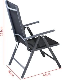 Tuinset 4 + 1 Klapstoelen Tuintafel – Aluminium 80x80cm - Grijs -Tuinartikelen Winkel 910x1200