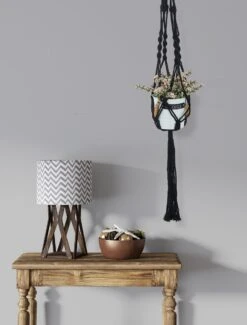 4 Stuks Zwarte Macrame Plantenhangers - Boho Handgeweven Katoen Hangpot Voor Binnen/Buiten - Hangende Bloempot Met Kralen - Macramé Touw/Koord Hangplant Houder - Bohemian Wandhanger Decoratie - Plant Hanger - Verticale Tuin Bloempothouder Planthanger -Tuinartikelen Winkel 912x1200 1