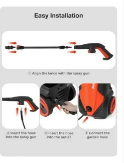 Merkloos Home Hogedrukreiniger - 2100W - 165 Bar - Met Verstelbare Nozzles Slanghaspel 5m Netsnoer 10m Slang - Voor Reiniging Huis Auto Tuin -Tuinartikelen Winkel 914x1200 1