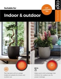 Capi Europe - Bloempot Vierkant Smooth NL - 50x50x50 - Zwart - Voor Binnen En Buiten - KBL904 -Tuinartikelen Winkel 932x1200 3