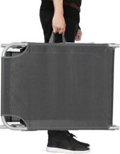 Ligstoel Met Hoofdsteun En Zon Bescherming Verstelbare Rugleuning Inklapbaar Donker Grijs Ligbed Tuin -Tuinartikelen Winkel 935x1200