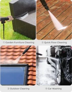 Merkloos Home Hogedrukreiniger - 2100W - 165 Bar - Met Verstelbare Nozzles Slanghaspel 5m Netsnoer 10m Slang - Voor Reiniging Huis Auto Tuin -Tuinartikelen Winkel 939x1200 3