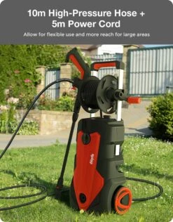 Merkloos Home Hogedrukreiniger - 2100W - 165 Bar - Met Verstelbare Nozzles Slanghaspel 5m Netsnoer 10m Slang - Voor Reiniging Huis Auto Tuin -Tuinartikelen Winkel 939x1200 5