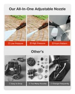 Merkloos Home Hogedrukreiniger - 2100W - 165 Bar - Met Verstelbare Nozzles Slanghaspel 5m Netsnoer 10m Slang - Voor Reiniging Huis Auto Tuin -Tuinartikelen Winkel 960x1200 3