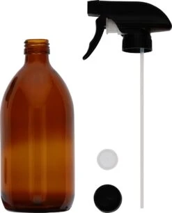 QUVIO Sprayfles - Spuitfles - Plantenspuit - Schoonmaak Spuit - Huishoudspray - Leeg/Hervulbaar - Kamerspray - Allesreiniger - Glazen Sprayflacon - Waterspuit - Kappersspuit - 500 Ml - Glas - Bruin - Zwart -Tuinartikelen Winkel 969x1200 7