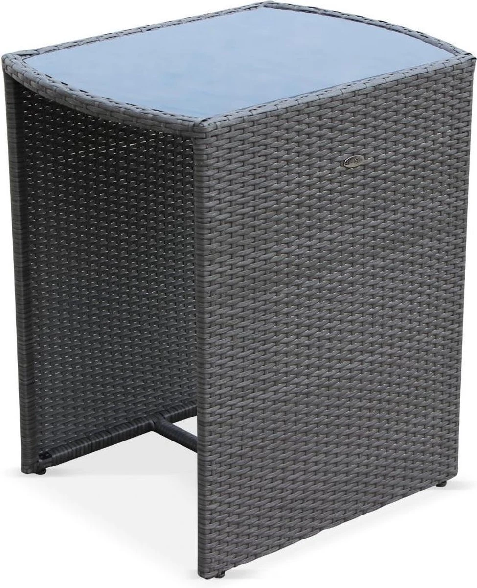 Alice's Garden Balkonset Doppio - 2 Stoelen - Inschuifbaar - Wicker - Grijs 2 Alice's Garden Balkonset Doppio - 2 Stoelen - Inschuifbaar - Wicker - Grijs - Image 2