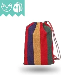 Dubbele Hangmat Rood Met Spreidstok - 1 Of 2 Persoons - Lig Oppervlak 190x150cm - Lengte 260cm -Tuinartikelen Winkel 977x1200